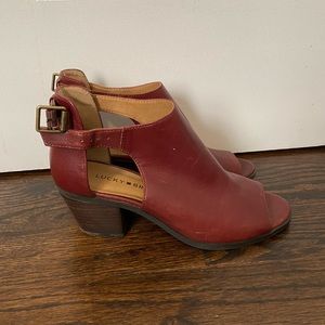 Lucky Brand Leather Barimo Bootie Maroon Sz7